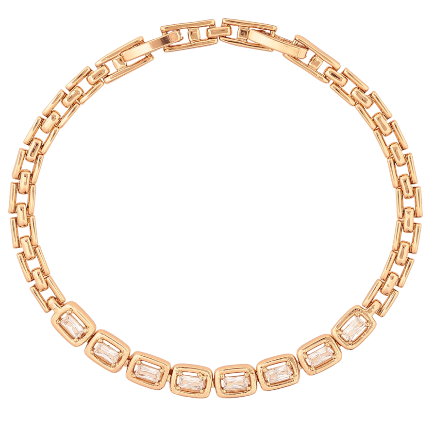 Браслет Xuping Позолота 18K «Доріжка кристалів» розмір з доп. замком 17.5,19.5см х 4-5мм фото №1