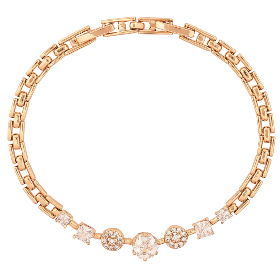 Браслет Xuping Позолота 18K «Доріжка кристалів» розмір з доп. замком 17.5,19.5см х 4-6мм фото №1