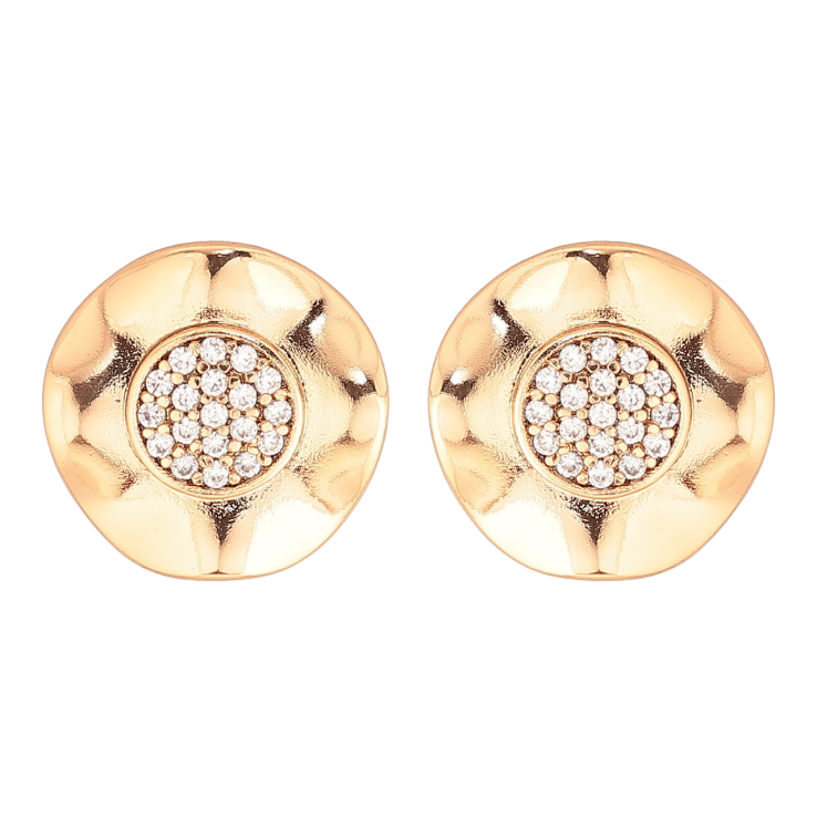 Серьги Xuping Позолота 18K пусеты Волнистые круги с кристаллами фото №21