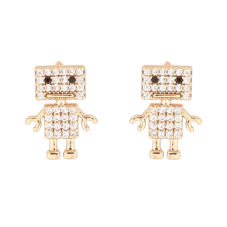 Сережки Xuping Позолота 18K пусети «Роботи з інкрустацією кристалами» фото №24