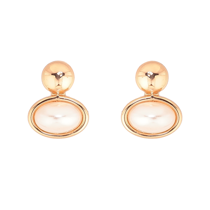 Сережки Xuping Позолота 18K пусети «Візерунок з перлинними вставками» фото №10