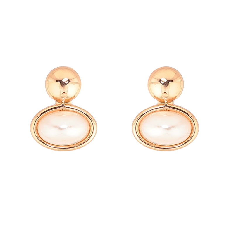 Сережки Xuping Позолота 18K пусети «Візерунок з перлинними вставками» фото №1