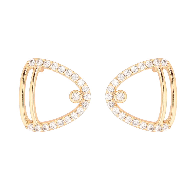 Сережки Xuping Позолота 18K пусети «Декоративний візерунок з кристалами» фото №1