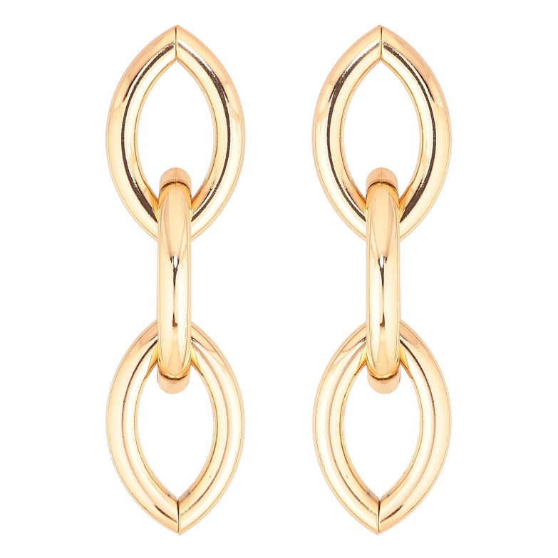 Серьги Xuping Позолота 18K пусеты Звенья цепочки фото №2 Серьги Xuping Позолота 18K пусеты Звенья цепочки фото №2