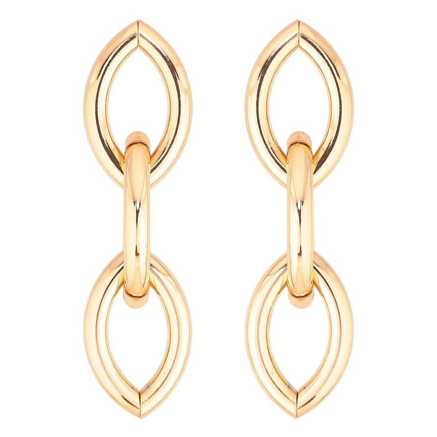 Серьги Xuping Позолота 18K пусеты Звенья цепочки фото №1 Серьги Xuping Позолота 18K пусеты Звенья цепочки фото №1