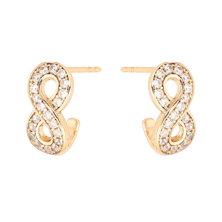 Сережки Xuping Позолота 18K пусети «Вісімки з кристалами» фото №23