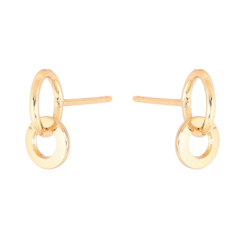 Серьги Xuping Позолота 18K пусеты Колечки фото №1