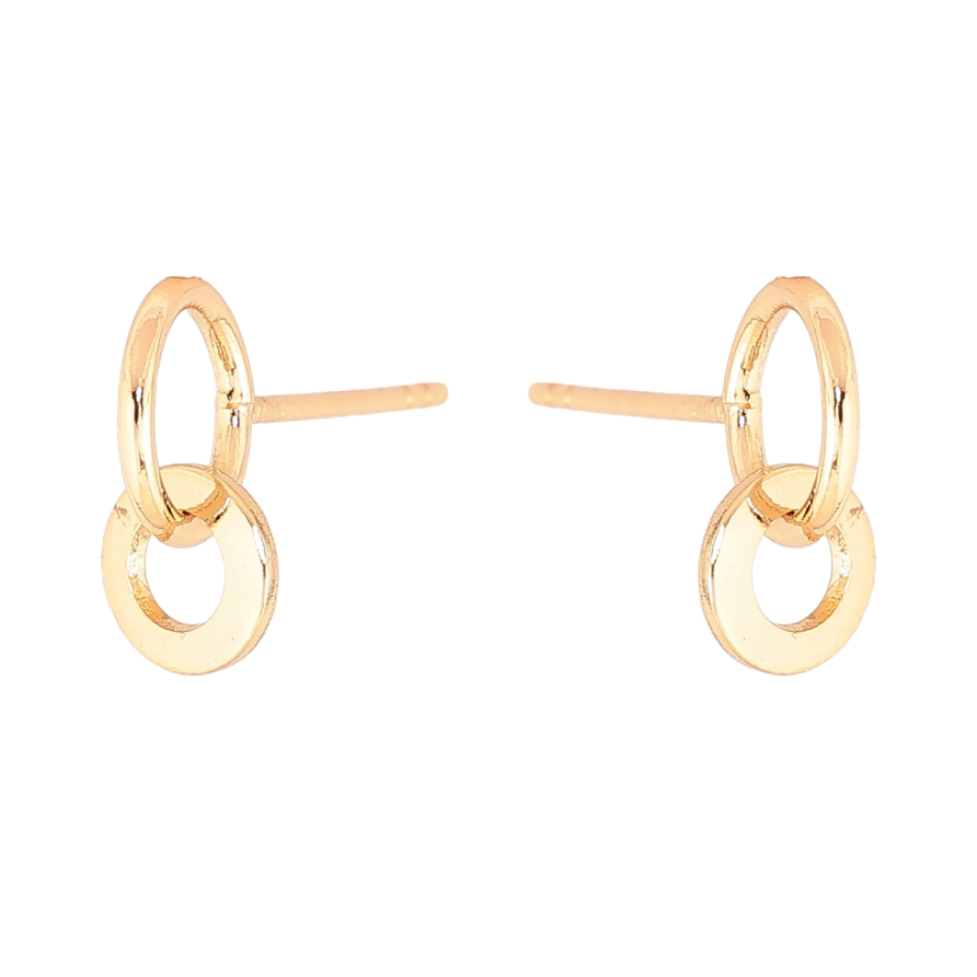 Серьги Xuping Позолота 18K пусеты Колечки фото №1