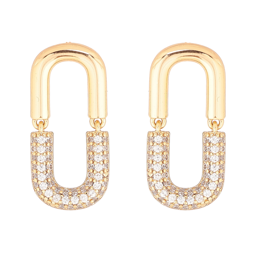 Сережки Xuping Позолота 18K пусети «Декоративні підвіски з інкрустацією кристалами» фото №1