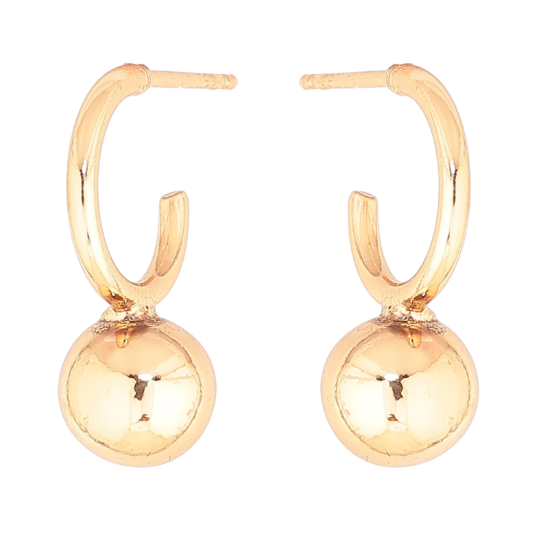 Серьги Xuping Позолота 18K пусеты Дуги с шариками фото №1 Серьги Xuping Позолота 18K пусеты Дуги с шариками фото №1