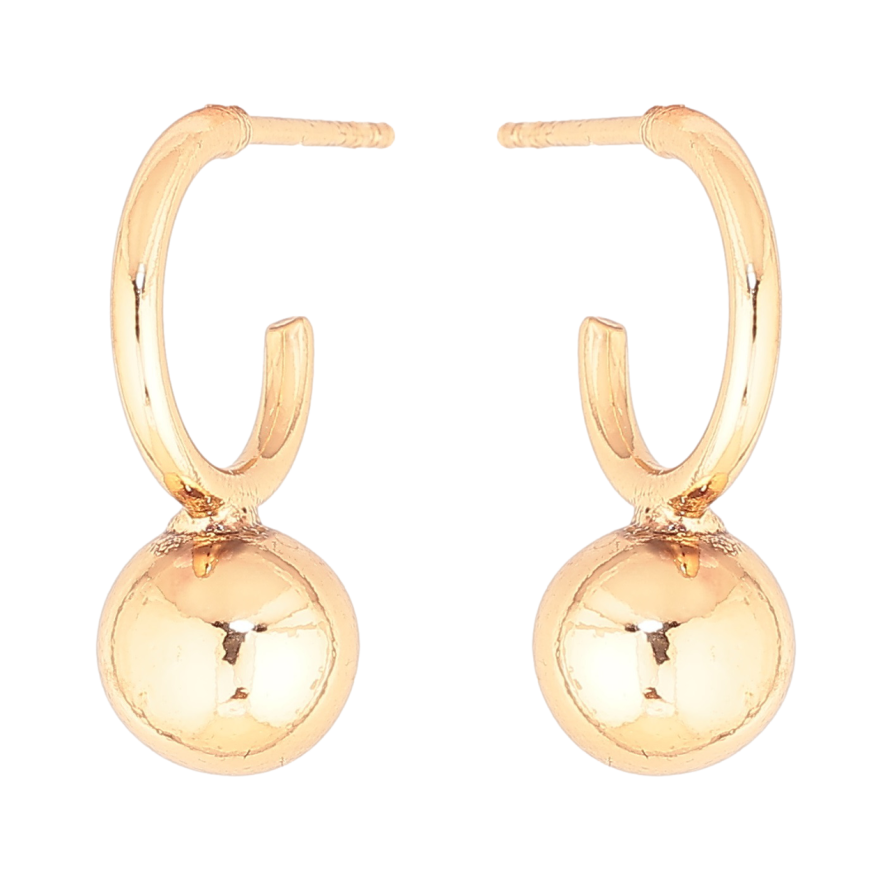 Сережки Xuping Позолота 18K пусети «Дуги з кульками» фото №1 Сережки Xuping Позолота 18K пусети «Дуги з кульками» фото №1