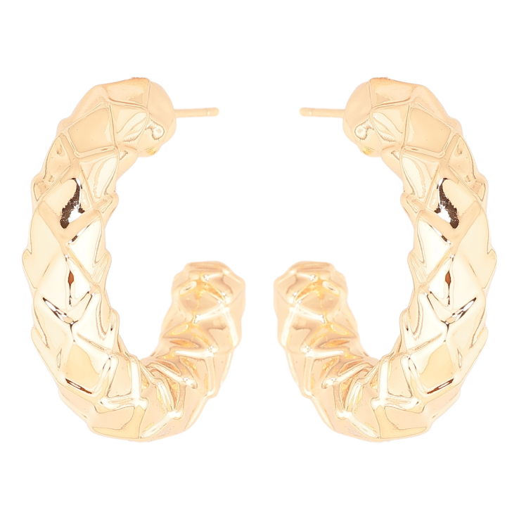 Сережки Xuping Позолота 18K пусети «Об'ємні дуги з візерунком» фото №16