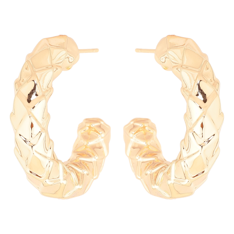 Сережки Xuping Позолота 18K пусети «Об'ємні дуги з візерунком» фото №1
