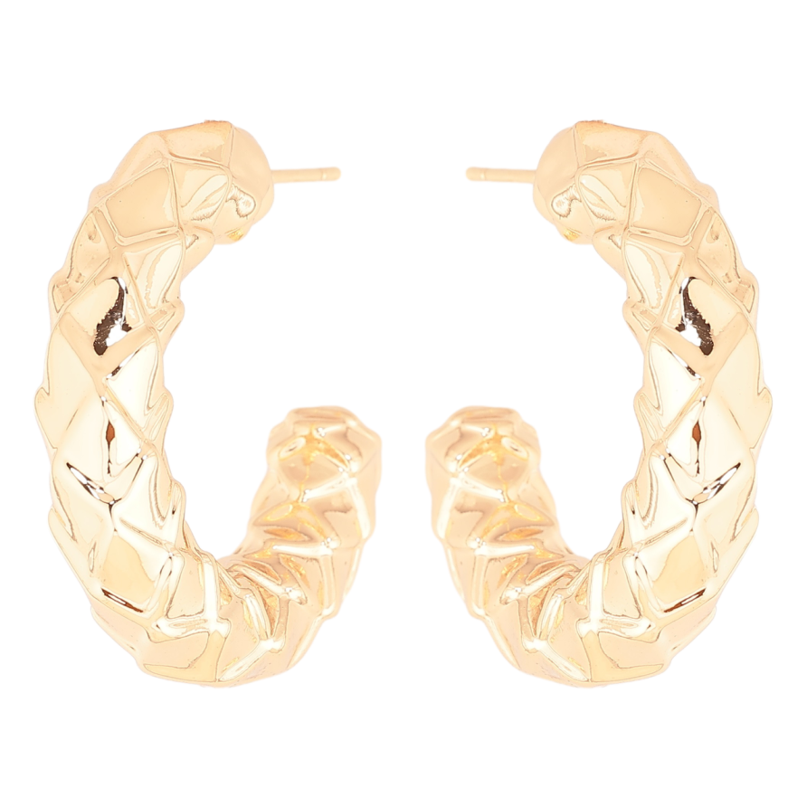 Сережки Xuping Позолота 18K пусети «Об'ємні дуги з візерунком» фото №1 Сережки Xuping Позолота 18K пусети «Об'ємні дуги з візерунком» фото №1