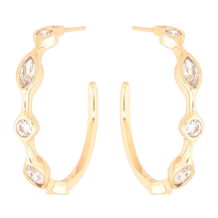 Сережки Xuping Позолота 18K пусети «Дуги з кристалами» фото №6