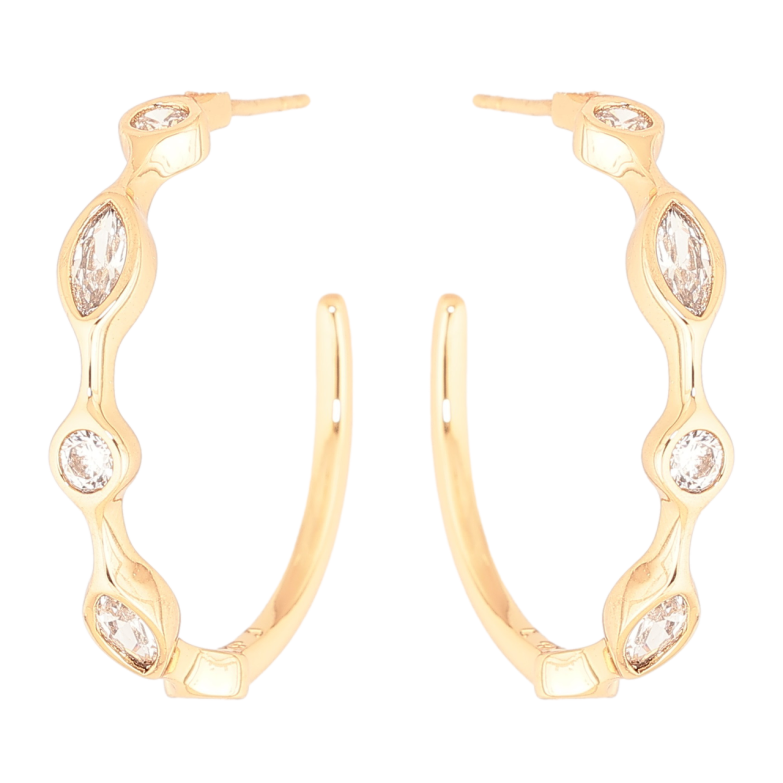 Сережки Xuping Позолота 18K пусети «Дуги з кристалами» фото №1