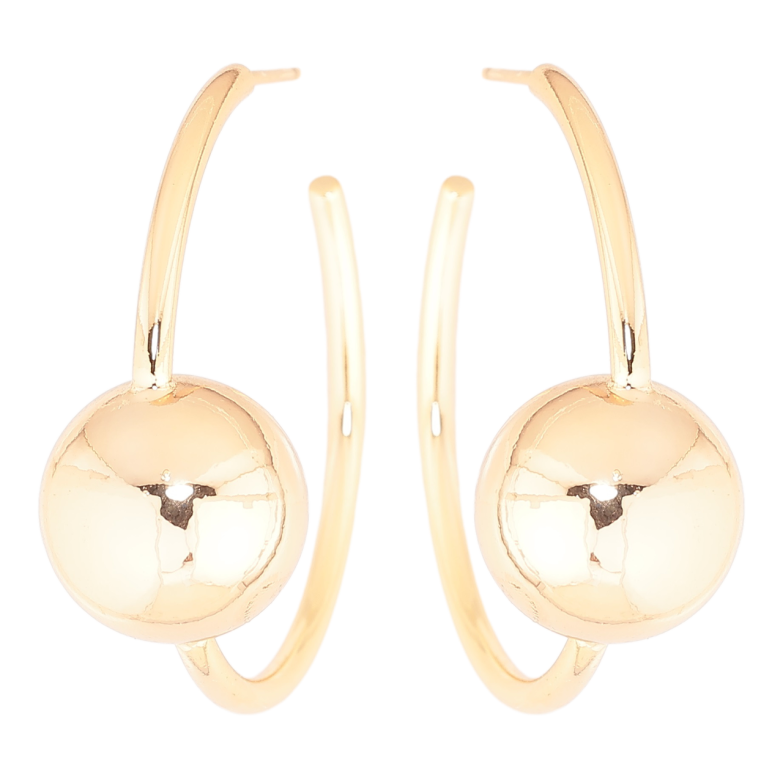 Серьги Xuping Позолота 18K пусеты Кольца с крупными шариками фото №1