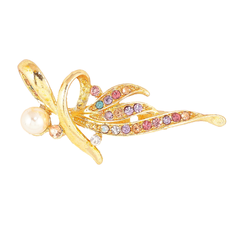 Брошь Композиция с разноцветными стразами фото №1