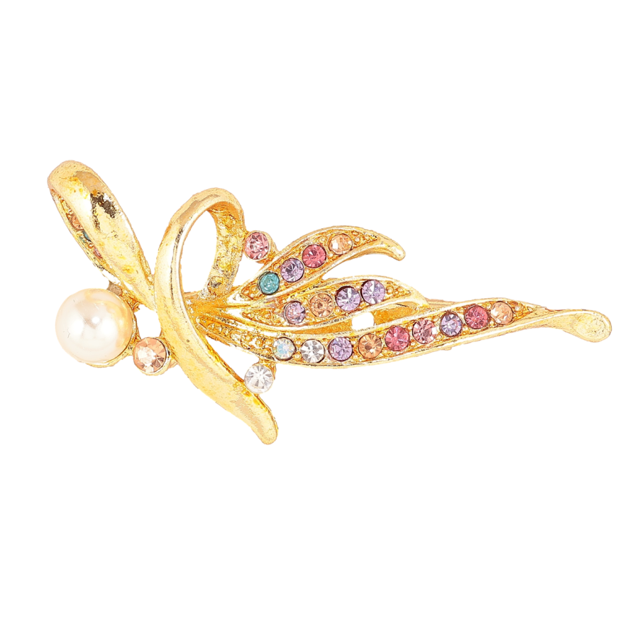 Брошь Композиция с разноцветными стразами фото №1