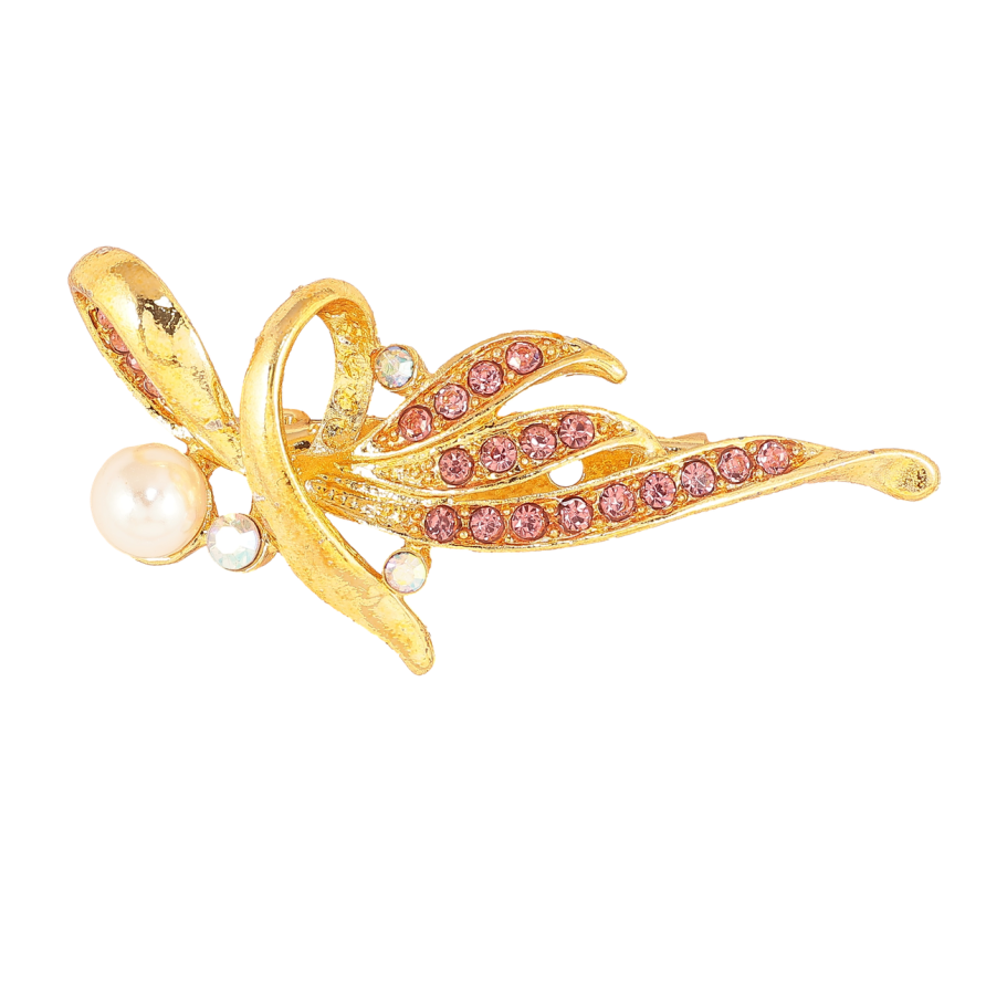 Брошка «Композиція з рожевими стразами» фото №1