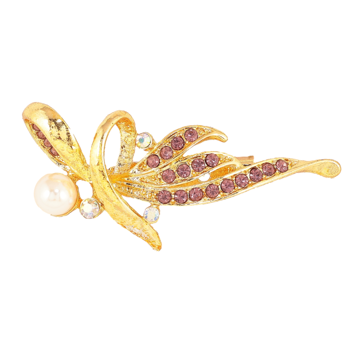 Брошка «Композиція з бордовими стразами» фото №11