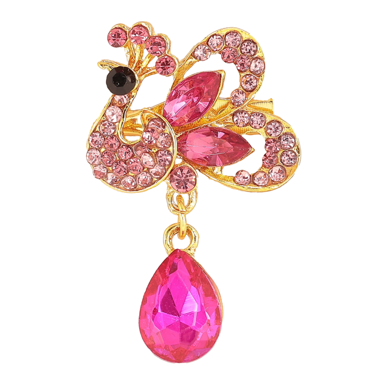 Брошка «Павич з рожевими стразами» фото №1 Брошка «Павич з рожевими стразами» фото №1