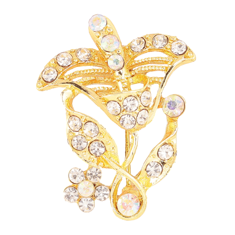 Брошь Цветок со стразами фото №1