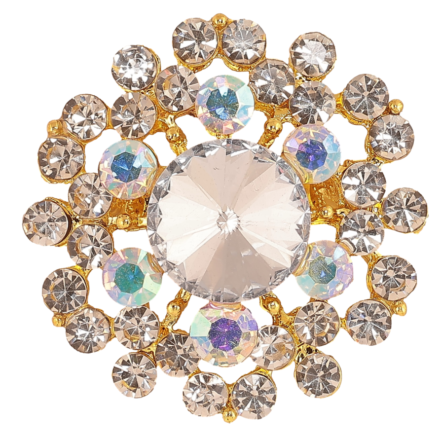 Брошь Цветок со стразами фото №1