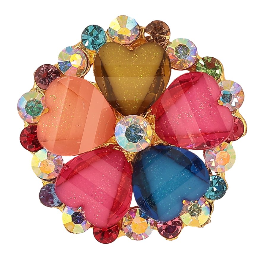 Брошь Цветок из разноцветных кристаллов фото №1