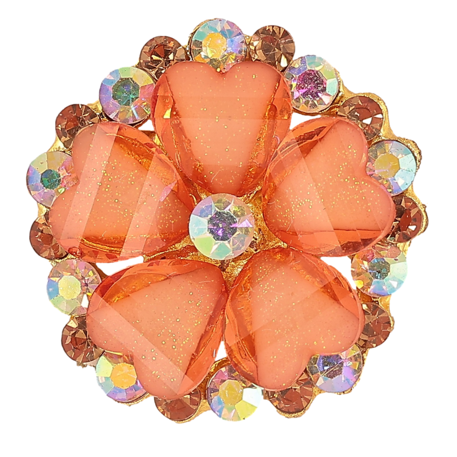 Брошка «Квітка з помаранчевих кристалів» фото №1