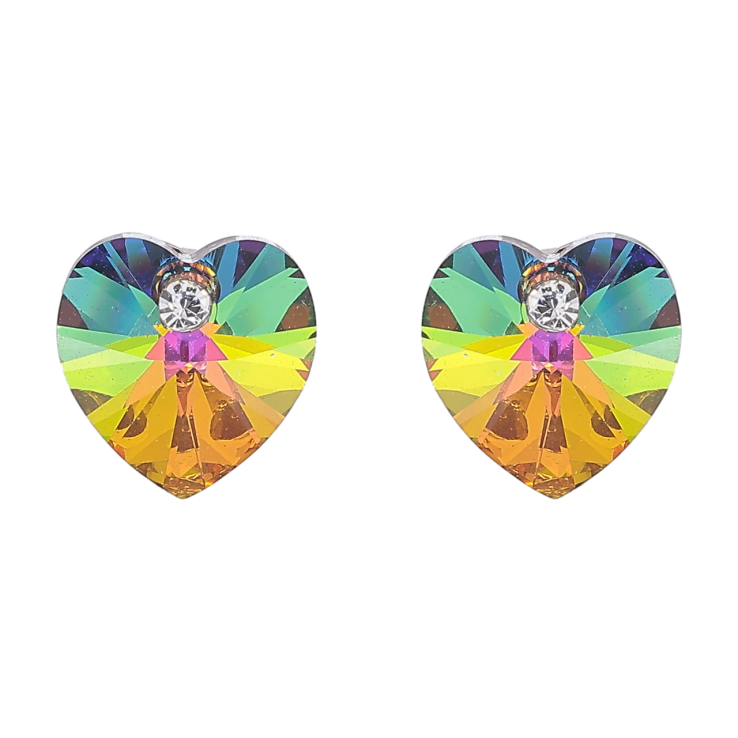 Сережки Xuping колір Родій з кристалами Swarovski пусети «Сердечка Vitrail Medium» фото №16