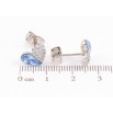 Сережки Xuping колір Родій з кристалами Swarovski пусети «Сердечка з кристалами Aquamarine» фото №2