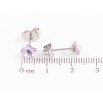 Сережки Xuping колір Родій з кристалами Swarovski пусети «Квіточки Violet» ø 6мм фото №2