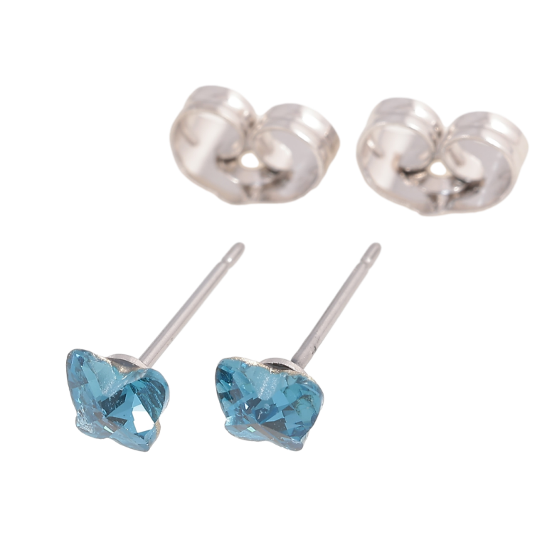 Серьги Xuping цвет Родий с кристаллами Swarovski пусеты Бабочки Metallic Blue фото №6