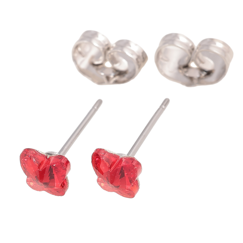 Сережки Xuping колір Родій з кристалами Swarovski пусети «Метелики Siam» фото №1