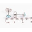 Сережки Xuping колір Родій з кристалами Swarovski пусети «Метелики Light Turquoise» фото №2