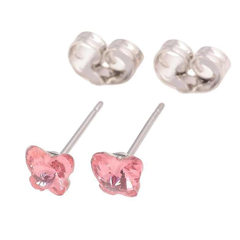 Сережки Xuping колір Родій з кристалами Swarovski пусети «Метелики Rose» фото №1