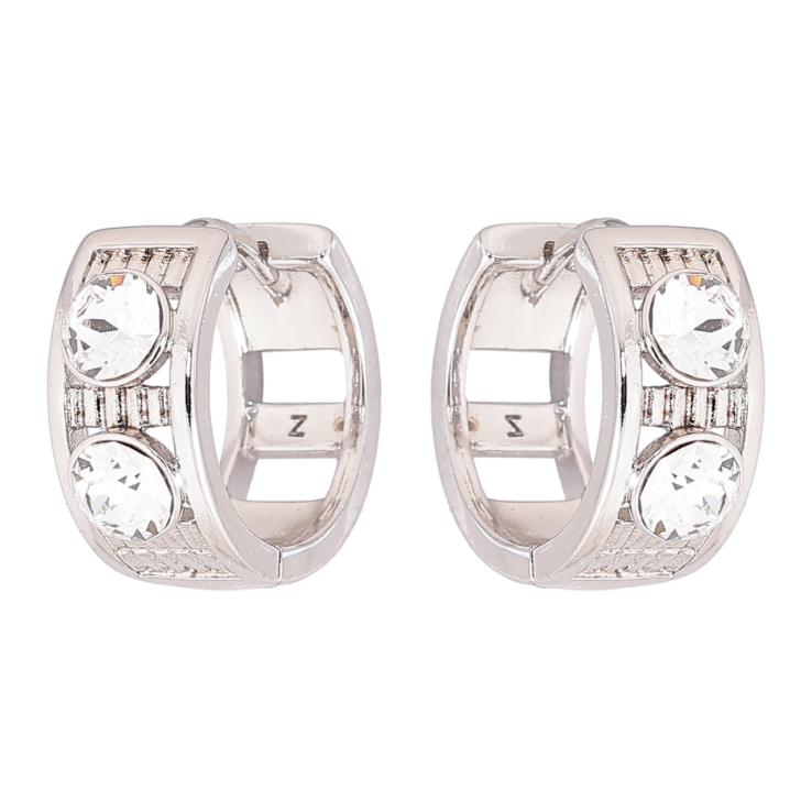 Сережки Xuping колір Родій з кристалами Swarovski колечка «Кристали Clear» фото №8