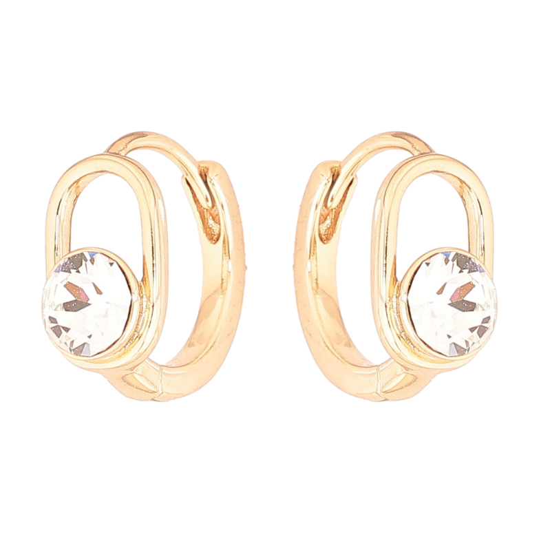 Сережки Xuping колір 18К з кристалами Swarovski колечка «Кристали Clear» фото №1