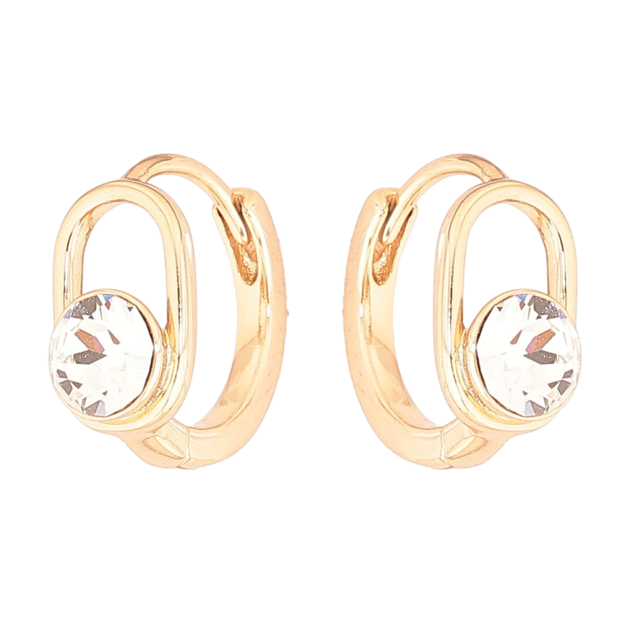 Сережки Xuping колір 18К з кристалами Swarovski колечка «Кристали Clear» фото №1