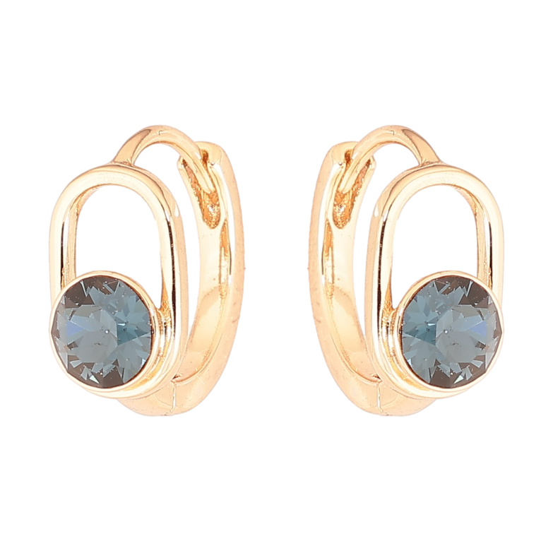 Сережки Xuping колір 18К з кристалами Swarovski колечка «Кристали Montana» фото №1