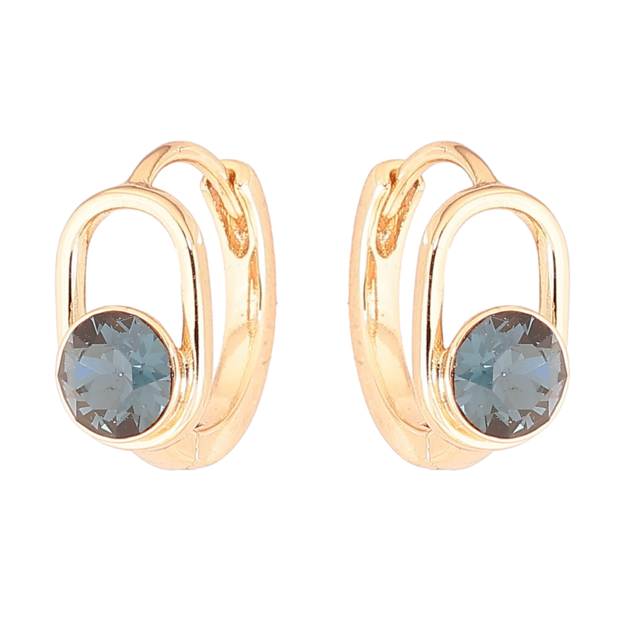 Сережки Xuping колір 18К з кристалами Swarovski колечка «Кристали Montana» фото №1