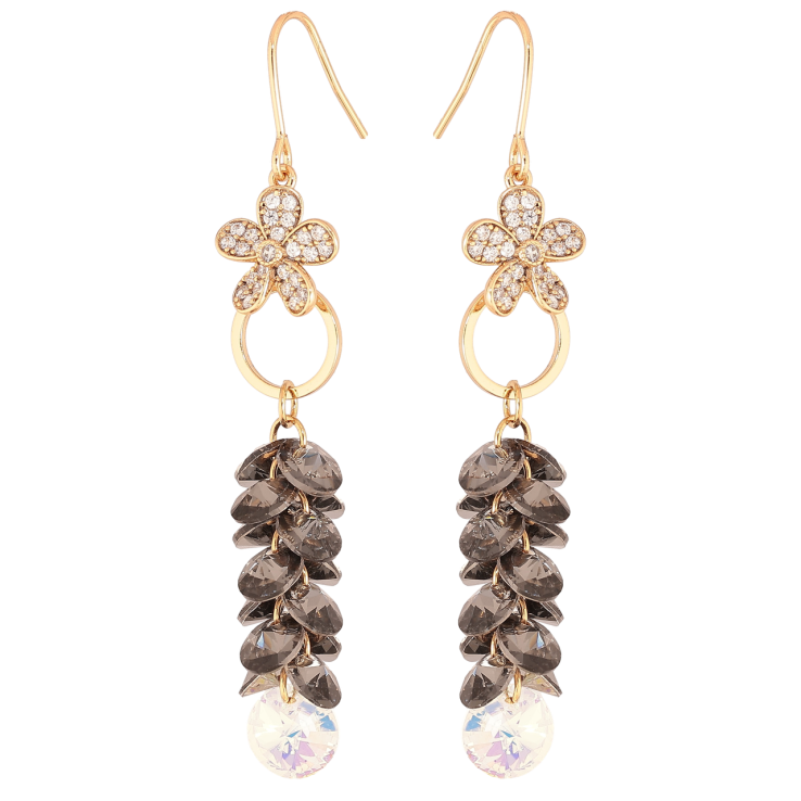 Сережки Xuping колір 18К з кристалами Swarovski французький замок «Підвіски з кристалами Graphite і Shimmer» фото №17