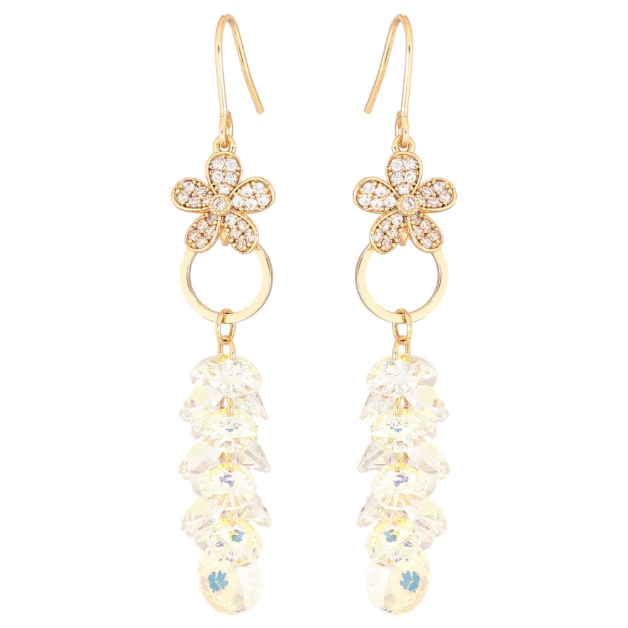 Сережки Xuping колір 18К з кристалами Swarovski французький замок «Підвіски з кристалами Shimmer» фото №1