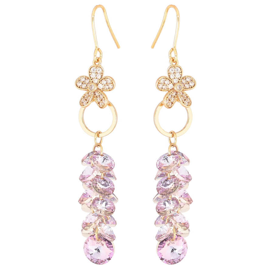 Сережки Xuping колір 18К з кристалами Swarovski французький замок «Підвіски з кристалами Paradise Shine» фото №1