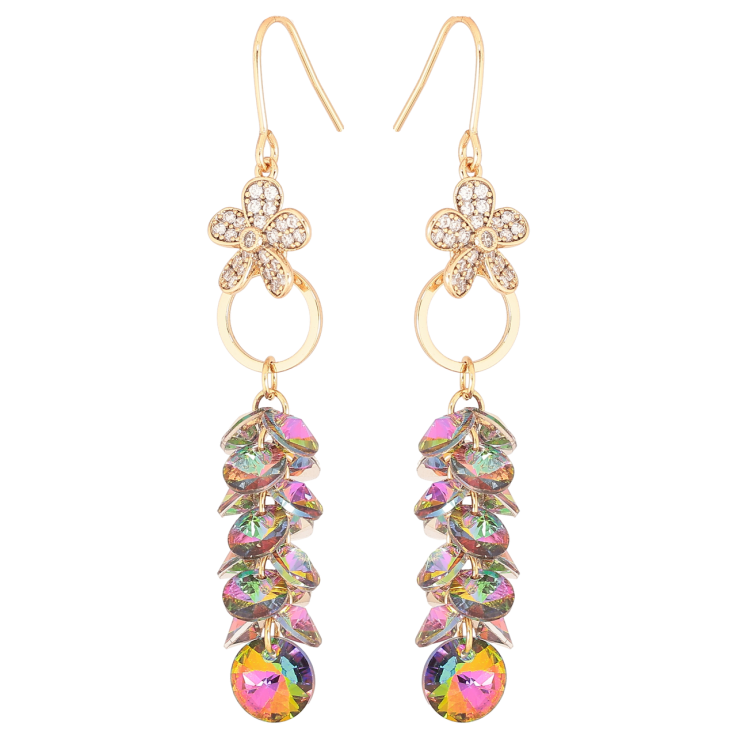 Сережки Xuping колір 18К з кристалами Swarovski французький замок «Підвіски з кристалами Vitrail Medium» фото №14