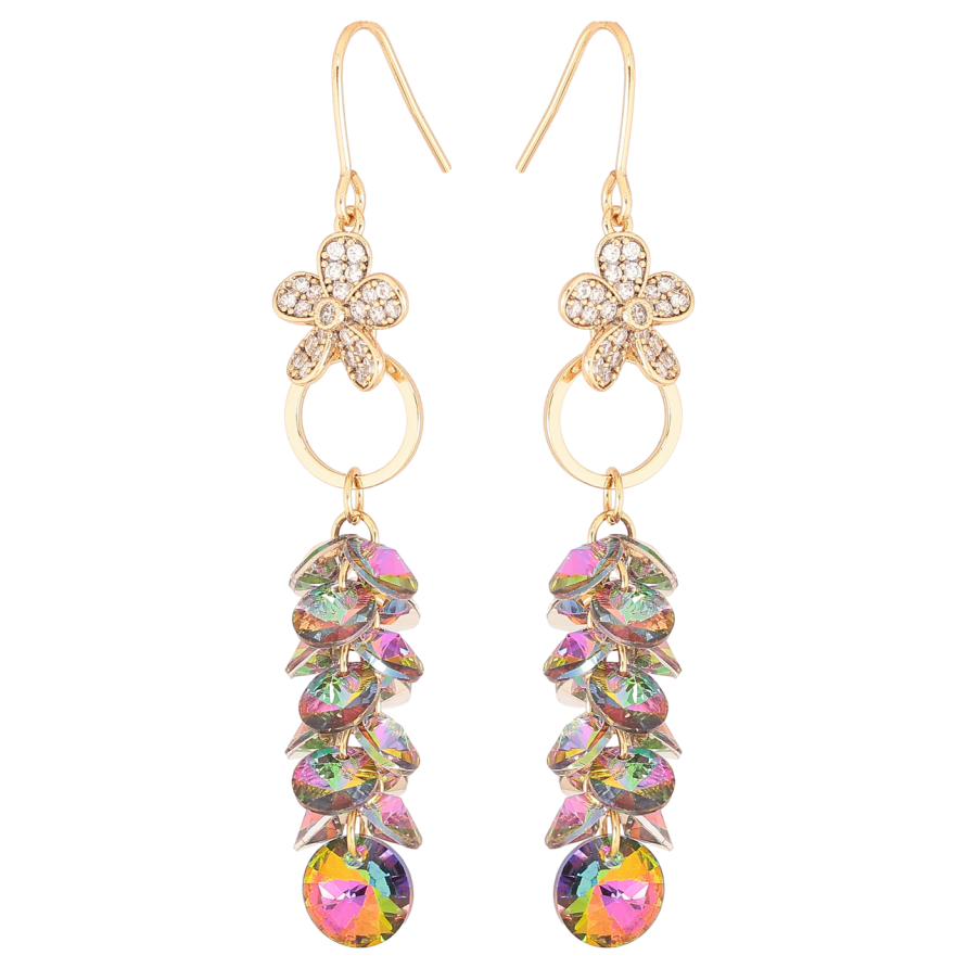 Сережки Xuping колір 18К з кристалами Swarovski французький замок «Підвіски з кристалами Vitrail Medium» фото №1