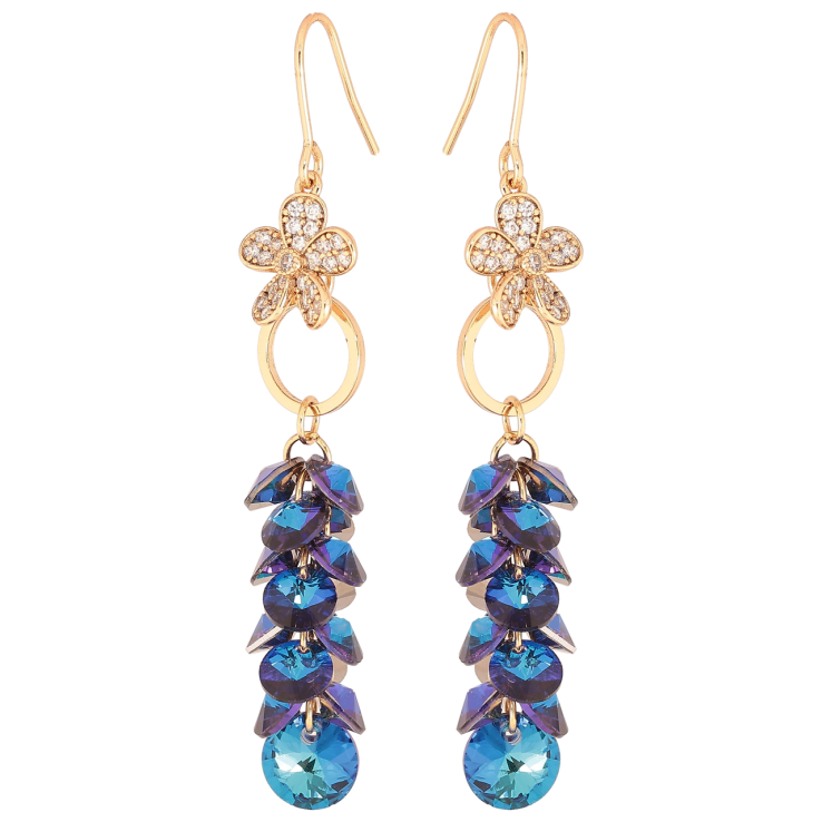 Сережки Xuping колір 18К з кристалами Swarovski французький замок «Підвіски з кристалами Bermuda Blue» фото №19