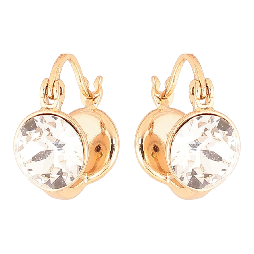 Сережки Xuping колір 18К з кристалами Swarovski замок-шпилька «Кристали Clear» фото №1