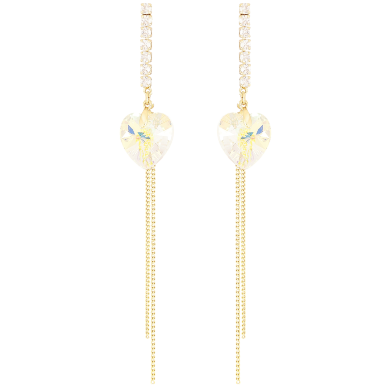 Серьги Xuping цвет 14К с кристаллами Swarovski пусеты Подвески с кристаллами Shimmer фото №15